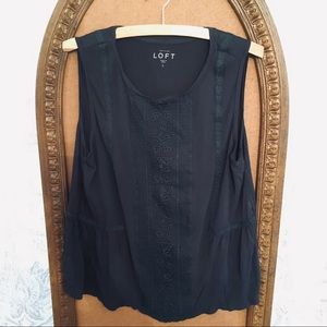 LOFT turquoise business casual sleeveless blouse L